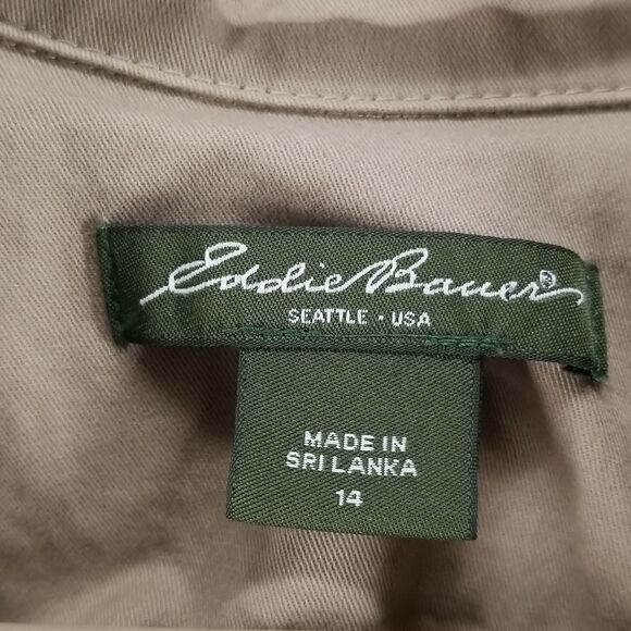 EDDIE BAUER Jacket Womens Size 14 Tan Brown Fall Spring Button Down Blazer - Picture 5 of 10